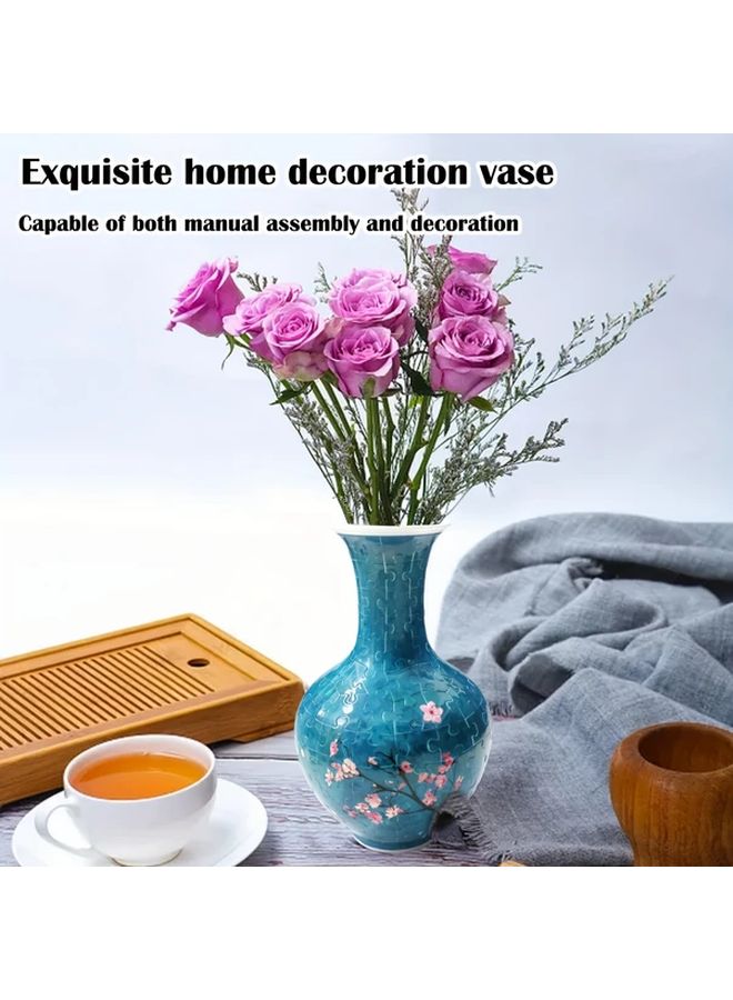 3D Puzzle Vase Plum Blossom Pattern 164 Piece Floral Decor Gift - Image 4